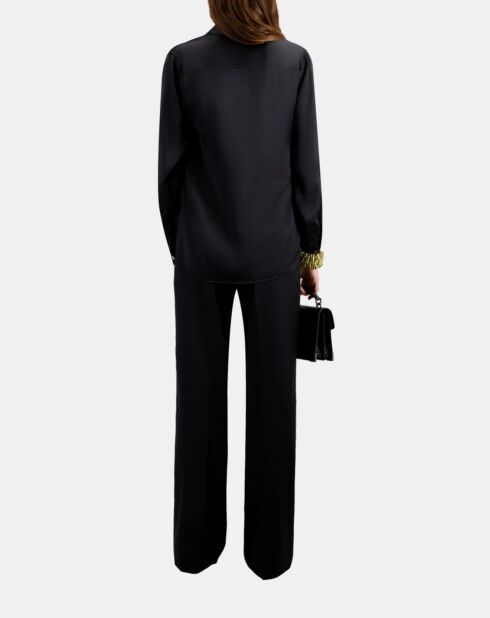 Chemise en soie noire