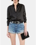 Chemise en soie noire