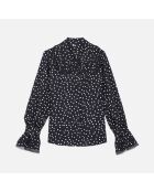 Chemise à pois noire et blanche