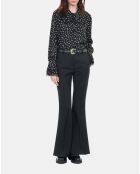 Chemise à pois noire et blanche