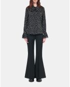 Chemise à pois noire et blanche