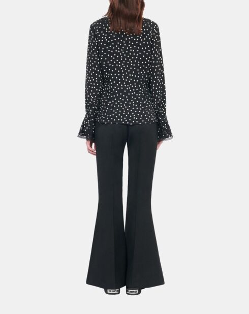 Chemise à pois noire et blanche