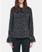 Chemise à pois noire et blanche