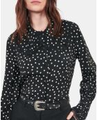 Chemise à pois noire et blanche