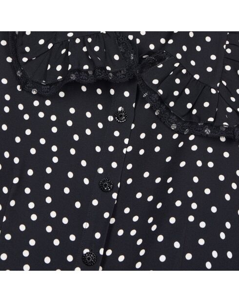 Chemise à pois noire et blanche