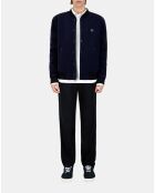 Blouson en tissu bouclette bleu marine