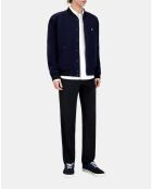 Blouson en tissu bouclette bleu marine