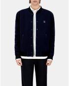 Blouson en tissu bouclette bleu marine