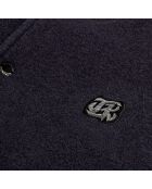 Blouson en tissu bouclette bleu marine