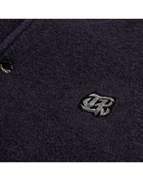 Blouson en tissu bouclette bleu marine