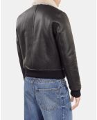 Peau lainée courte noire