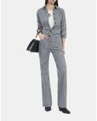 Chemise en laine mélangée à carreaux vichy noire et blanche