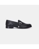 Mocassins en cuir avec boucle western noirs