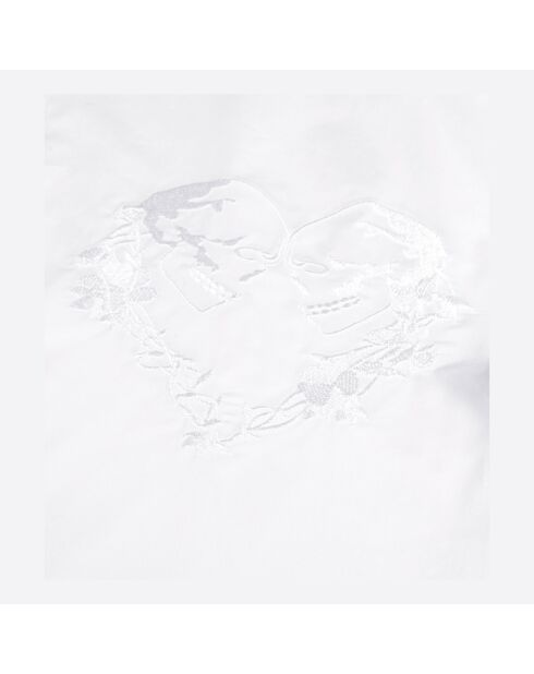 Chemise avec broderie Skull heart blanche