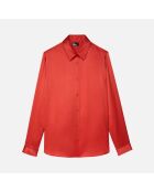 Chemise en soie satin rouge