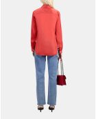 Chemise en soie satin rouge