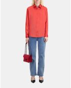 Chemise en soie satin rouge