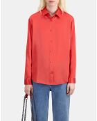 Chemise en soie satin rouge