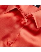 Chemise en soie satin rouge