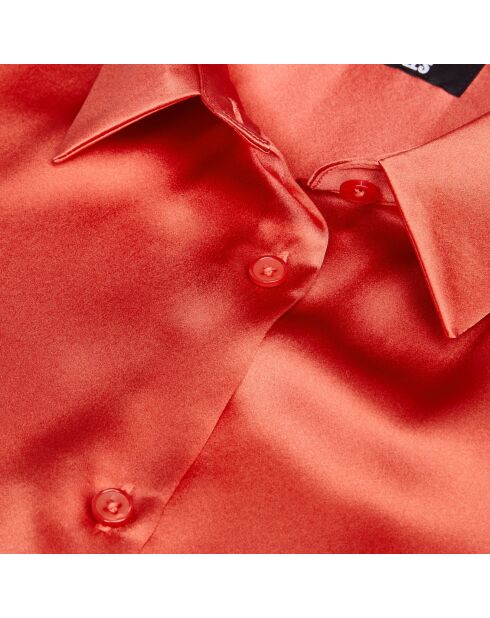 Chemise en soie satin rouge