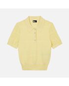 Polo en maille ajourée jaune clair