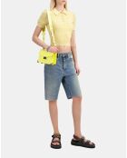 Polo en maille ajourée jaune clair