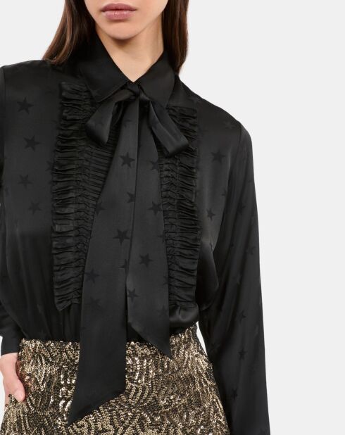 Chemise jacquard noire