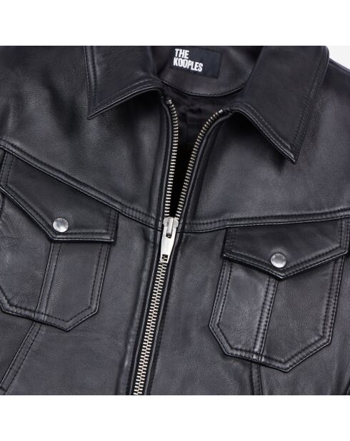 Blouson en cuir noir