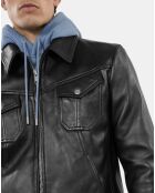 Blouson en cuir noir
