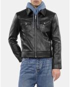 Blouson en cuir noir