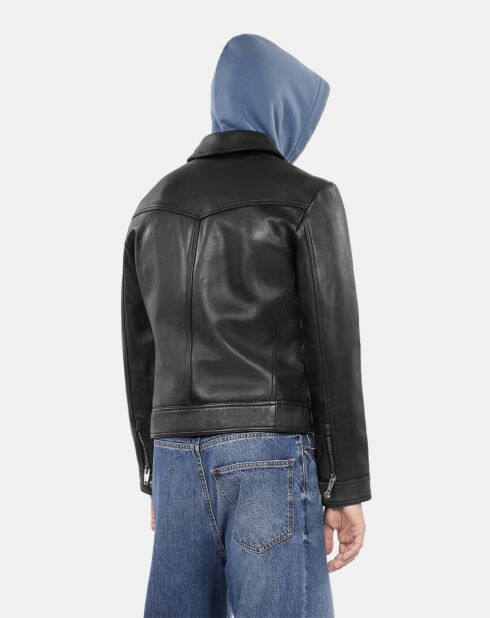Blouson en cuir noir