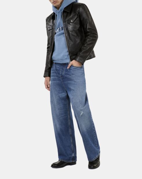 Blouson en cuir noir