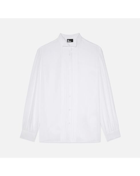 Chemise en soie avec plissage écrue