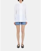 Chemise en soie avec plissage écrue