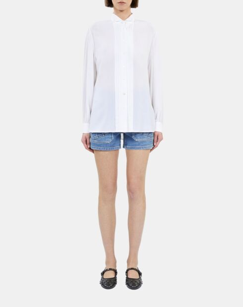 Chemise en soie avec plissage écrue