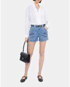 Chemise en soie avec plissage écrue