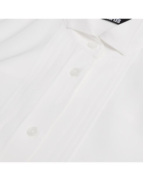 Chemise en soie avec plissage écrue