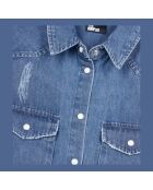 Chemise sans manches en denim bleue