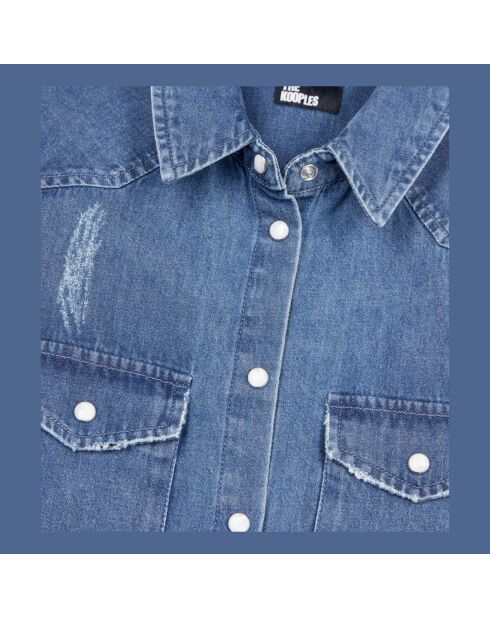 Chemise sans manches en denim bleue