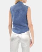 Chemise sans manches en denim bleue