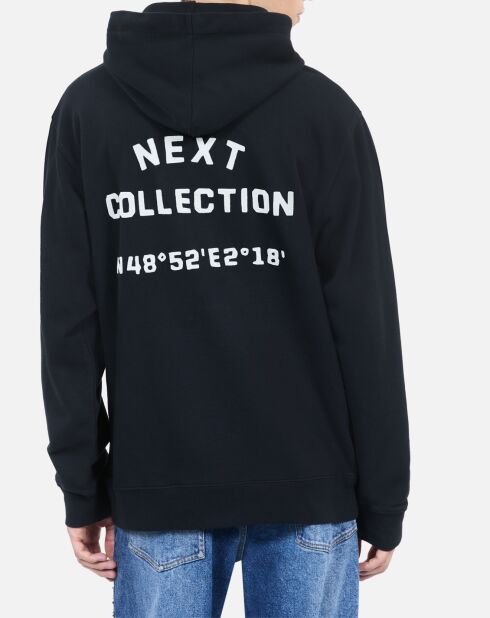 Sweatshirt Logo à capuche noir lavé