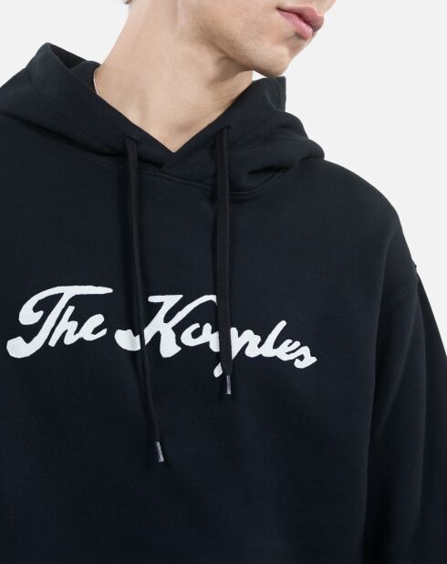 Sweatshirt Logo à capuche noir lavé