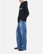 Sweatshirt Logo à capuche noir lavé