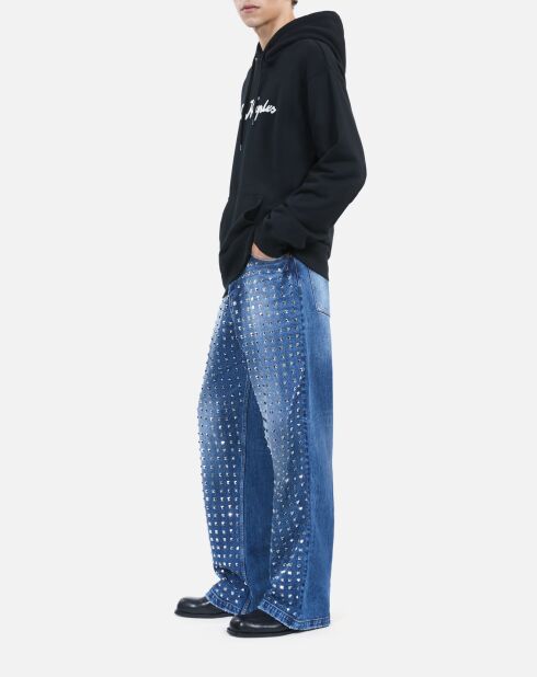 Sweatshirt Logo à capuche noir lavé