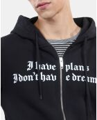 Sweatshirt à capuche et sérigraphie noir