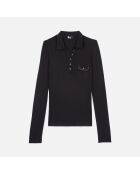 Polo manches longues noir