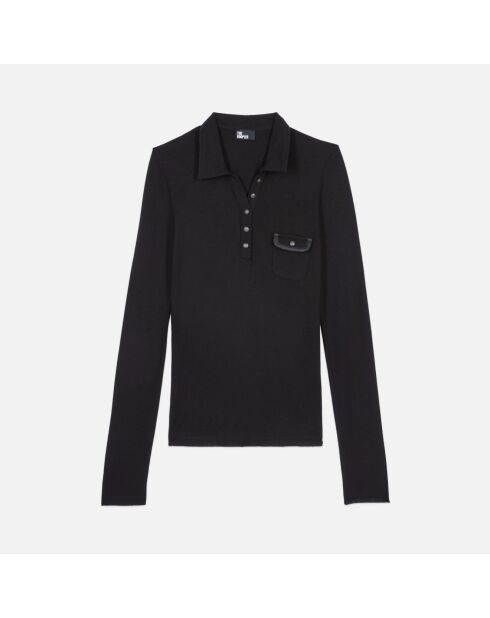 Polo manches longues noir