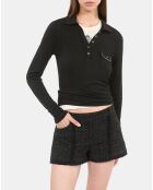 Polo manches longues noir