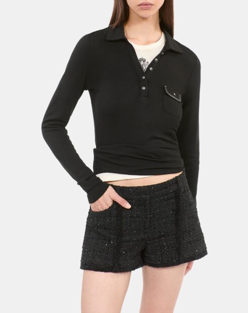 Polo manches longues noir