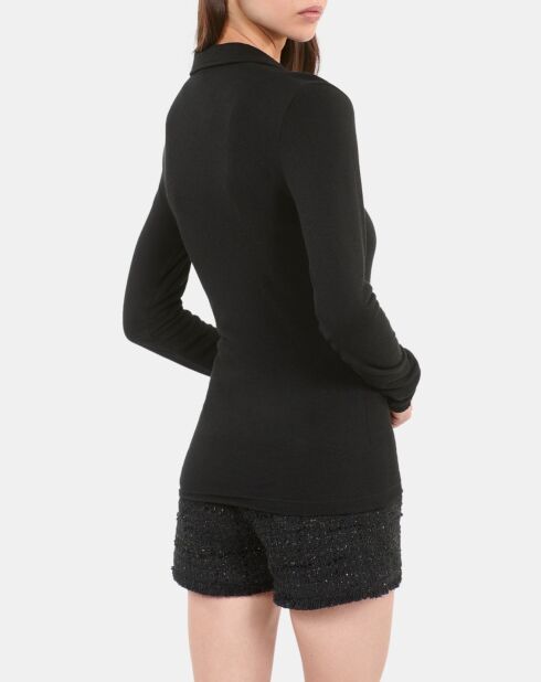 Polo manches longues noir